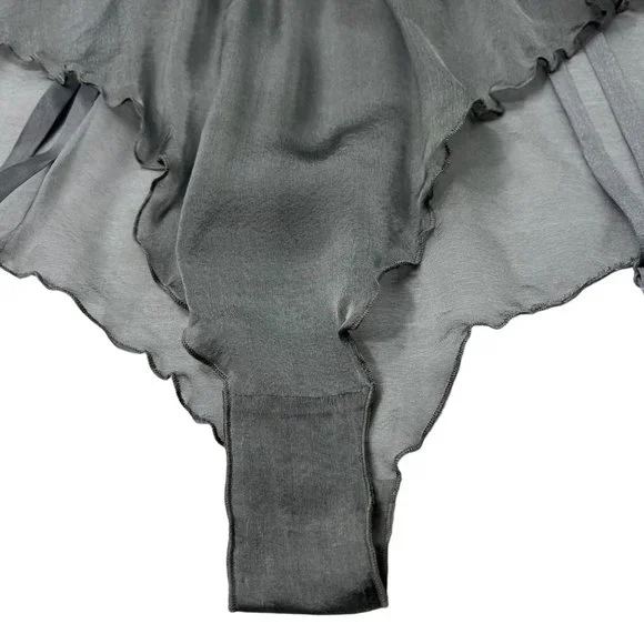 SKIMS Romance Garter Bikini Charcoal Womens XL - Picture 7 of 16